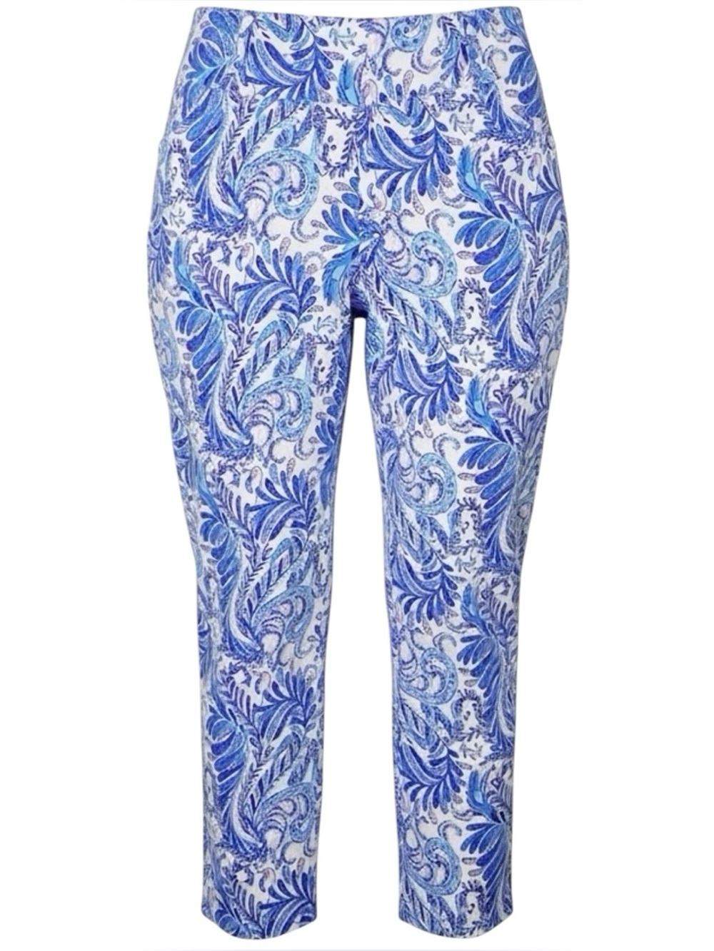 Lilly Pulitzer Luxletic Corso Pants Baha Blue Bird Is The Word Golf Size 4